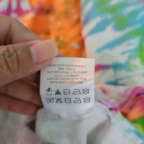 Modcloth Day Tripper Tye Die Hooded Sweatshirt Unisex Sz M Longsleeve Drawstring - Picture 11 of 12
